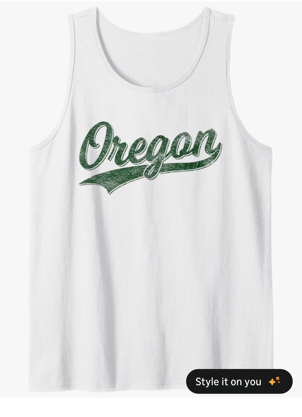 NWOT Oregon classic varsity Script vintage sports jersey style tank top sz M